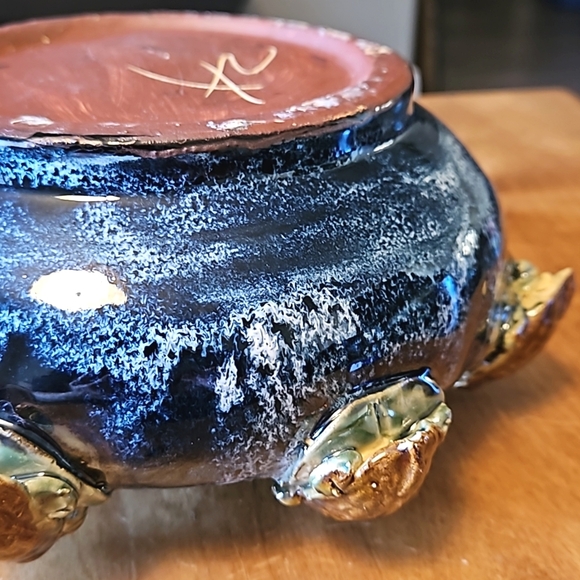 Majolica Style Pottery Turtle 🐢 Planter Dish Bowl - Picture 4 of 5